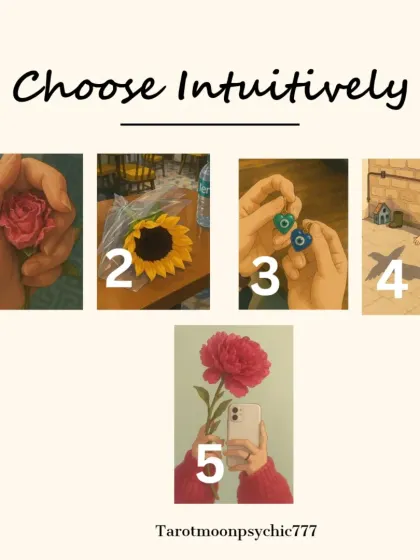 The selection page for the August "Pick a Pile" reading. Choose one of the five images intuitively to receive your message for the month.