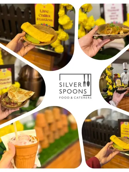 This collage captures the essence of our Indian street food offerings at a Ganesh Chaturthi celebration, from the live Chilla station to Kulfi Falooda and Dal Kachori.