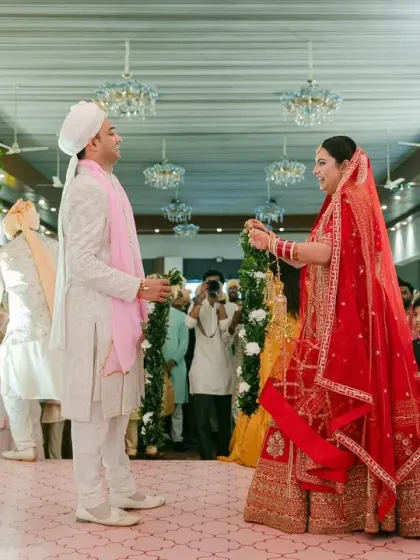 Even unexpected rain can add to the magic. As the baraat arrived, we ensured the celebration continued seamlessly, with every guest sheltered and the beautiful pastel decor remaining a perfect backdrop for the couple's happy moment.