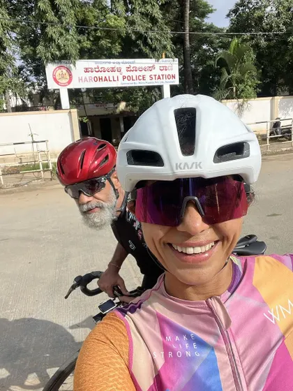 A selfie with my coach during the Anchetty 200K. It's not the destination, it's the company.