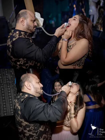 More fun with our shot dispenser. We believe in being part of the celebration, not just serving it. These moments of shared fun are what make an event truly special.