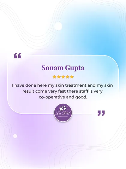 This patient review highlights that her skin results came "very fast" and that our staff is cooperative and good. We are so glad to know she had a positive experience.