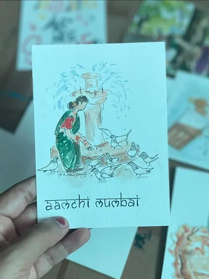 "Aamchi Mumbai." This illustration captures a slice of life in Mumbai, created as part of a series representing the spirit of the city.