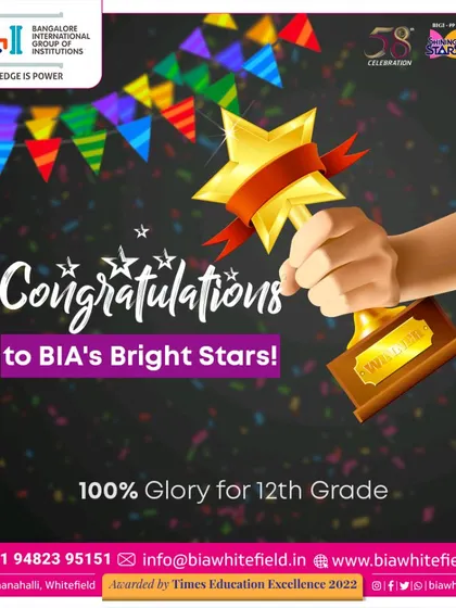 A proud moment for our school as we celebrate 100% results for our 12th Grade CBSE batch. This graphic honors the collective effort of our students, teachers, and parents.