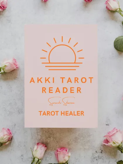 This is my brand, my signature. Akki Tarot Reader, Suruchi Sharma, Tarot Healer. It represents my commitment to being a source of light and guidance for all who seek it.