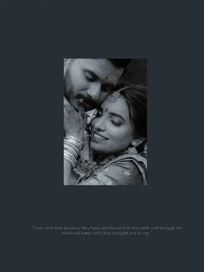 A moody and intimate black and white close-up, capturing a moment of quiet love.