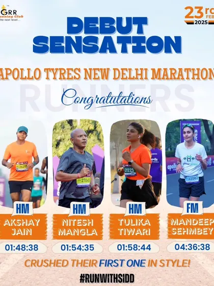 Meet our debut sensations at the Apollo Tyres New Delhi Marathon. Four runners who, with just a few months of training, crushed their first half and full marathons in style. This is just the beginning for them.
