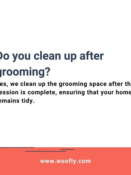 Yes, I always clean up the grooming space after the session is complete. I promise to leave your home as tidy as I found it.