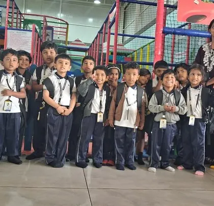 This class photo captures the excitement of a school trip to our play zone. I ensure that group visits are well-organized, safe, and packed with adventure for every student.