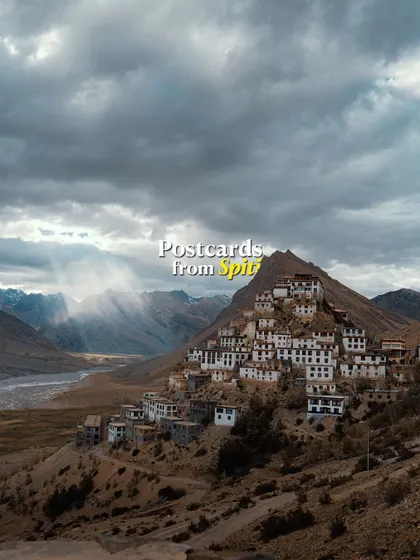 A postcard from Spiti Valley. The Key Monastery perched on a hill against a backdrop of dramatic clouds is one of the most iconic and breathtaking views in the Himalayas.