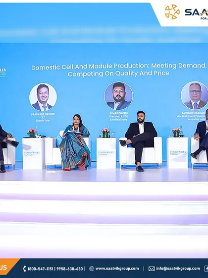 Our CEO, Mr. Prashant Mathur, speaking at the Mercom India Renewables Summit 2025, highlighting the need to fortify India’s domestic manufacturing base for a self-reliant solar future.