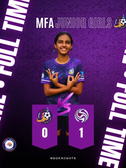 The final match result of the MFA Junior Girls league, where we secured the runners-up position.