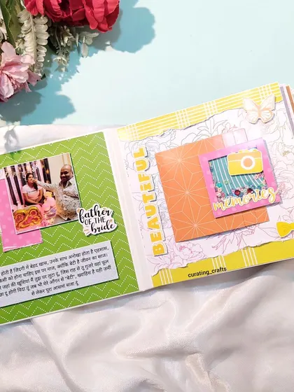 A page from a bridal scrapbook with messages from the family.