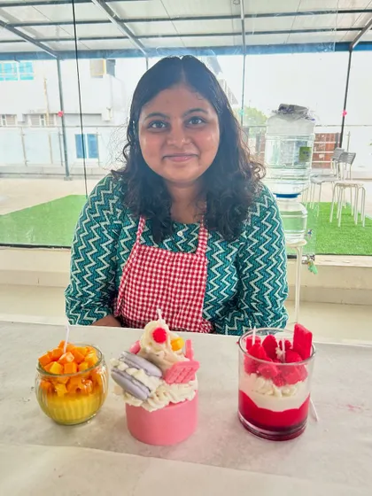 This guest created a vibrant set of dessert candles, including a mango parfait and a strawberry cupcake.