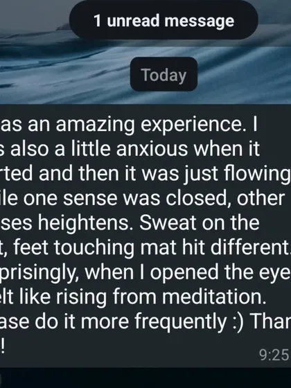 From anxiety to flow. This student's experience shows how moving past discomfort can lead to a meditative state, even in a challenging class.