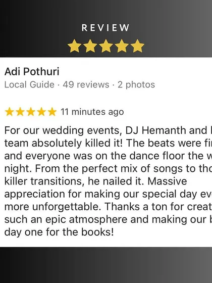 "The beats were fire, and everyone was on the dance floor the whole night." This review from Adi is exactly what I aim for. Thank you for the massive appreciation.