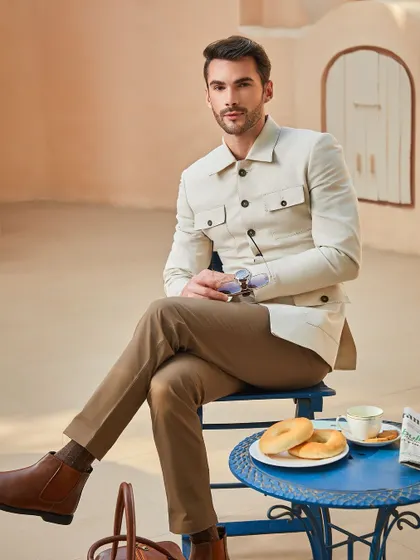 My designs are made for your lifestyle. This shacket is perfect for a morning coffee, a business meeting, or a weekend trip.
