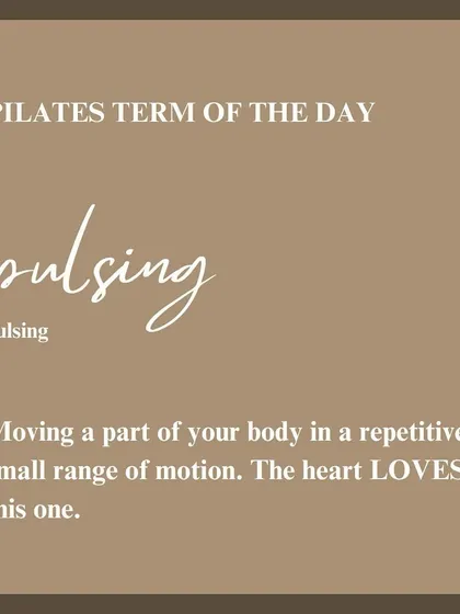 Pilates term of the day: Pulsing. This involves moving a part of your body in a repetitive, small range of motion to keep the muscle engaged.