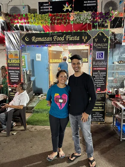 A happy couple posing at our Ramazan Food Fiesta. Perfect for a special dinner date.