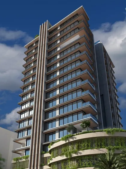 Our luxury residential project for S Raheja Realty in Khar, currently under construction. The facade showcases an abundance of natural greenery blended with minimal materials and elegant wood finishes, creating a visually stunning aesthetic.