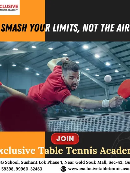 Don't just dream about it, do it. This action shot encourages you to join our academy and turn your passion for table tennis into skill.
