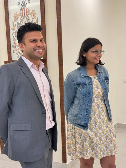 The happy smiles of our clients, Milanshu and Geetika, in their newly designed home. It was a privilege to craft a space that will be the backdrop for their cherished memories.