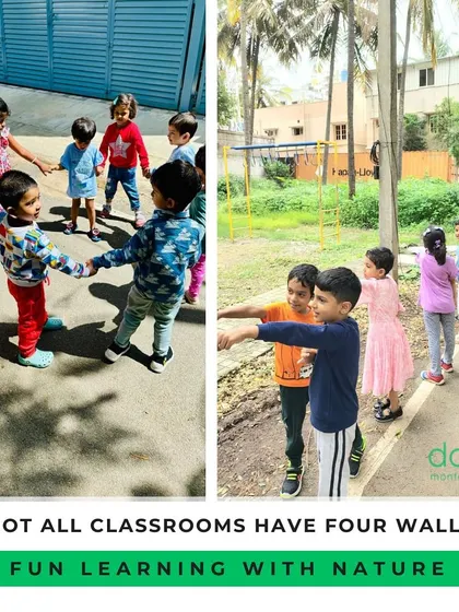 Playing and learning together during a nature walk. These outdoor experiences help children develop their gross motor skills, social skills, and an appreciation for the natural world around them.