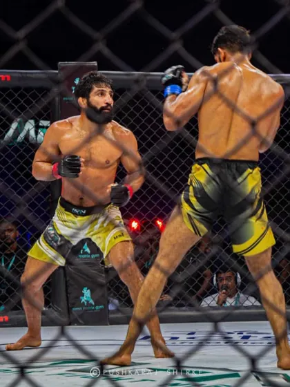 The strategic dance of distance management. Both fighters looking for an opening to land a fight-ending blow.