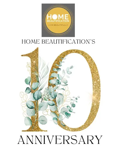 We shared this 10th anniversary graphic in June 2023 to mark our home beautification journey, with our "Live beautifully" motto.