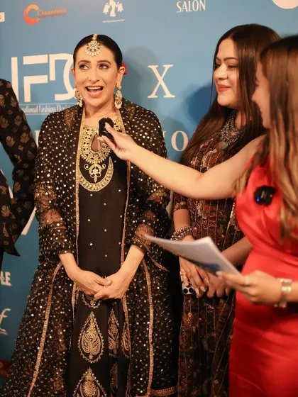 Another shot of Karisma Kapoor at Global India Couture Week, an event where our students were the official makeup artists.