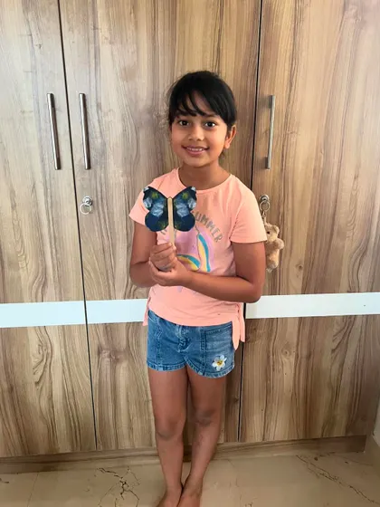 Another beautiful butterfly, ready to fly. The kids love showing off the crafts they make.