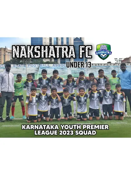 The Nakshatra FC Under-13 squad for the Karnataka Youth Premier League 2023. Join us to be a part of the team.