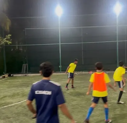 A practice game under the lights for our U13 players. Regular match practice is essential for them to apply what they learn in training.
