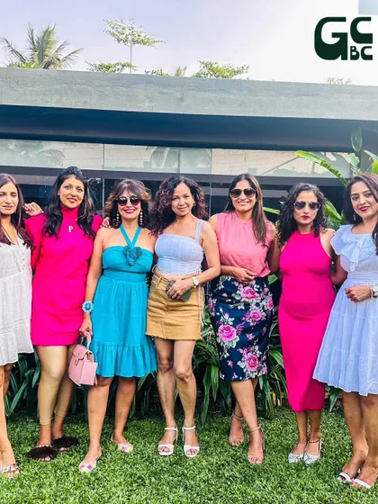 We love being the backdrop for your happy moments. A group of stylish ladies enjoying our garden.
