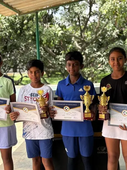 The full lineup of winners and finalists at the CS7 U/12 Bengaluru tournament.