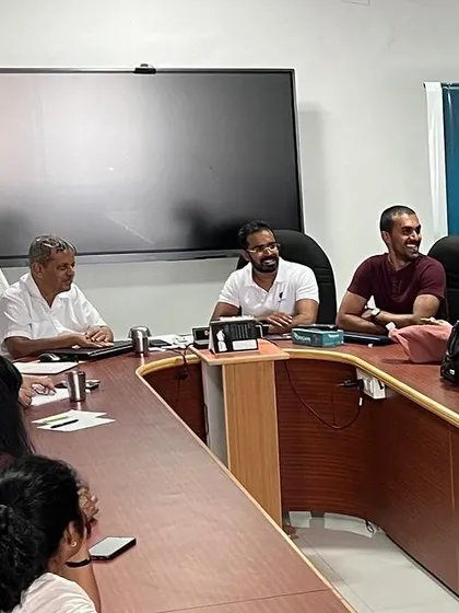A classroom session at S-VYASA, where students get to interact directly with the university's senior faculty. This provides a rich, multi-faceted learning environment.