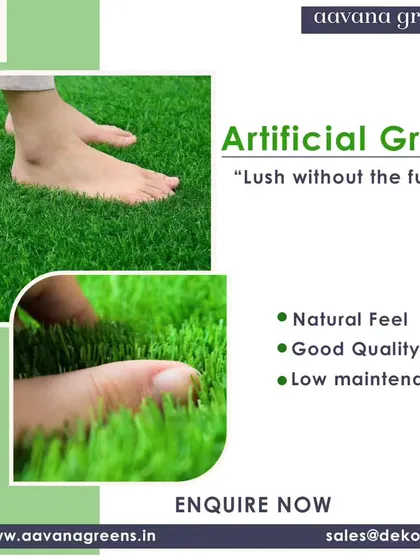 Lush without the fuss. This close-up shows how soft and natural our artificial grass feels, making it perfect for areas where you want to walk barefoot.