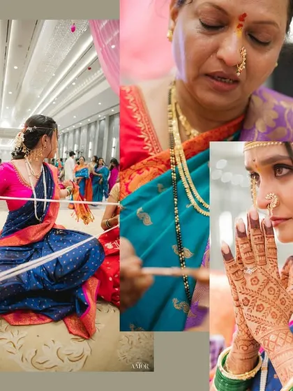 A collection of emotional and ritualistic moments. From the bride's contemplative prayer to her mother's emotional expression, these images highlight the deep feelings woven into the ceremony.