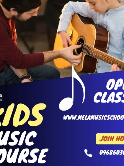 Our kids' music courses are open for enrollment. We provide a nurturing environment where children can explore instruments like the guitar with expert guidance.