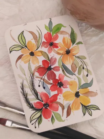 This is one of my favorite color combinations. The warmth of the yellow and red flowers creates a cheerful and energetic feeling.