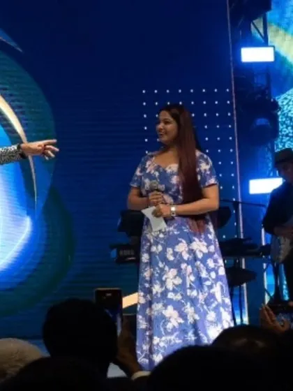 A wide shot of the stage during the SHAAN Live In Concert. This shows the scale of the production and my comfortable presence on a large, professionally lit stage.