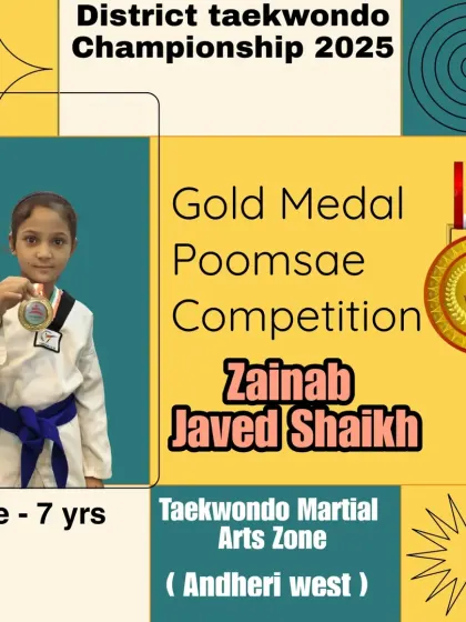 Official recognition for Zainab's gold medal win in the Poomsae competition. We are incredibly proud of her.