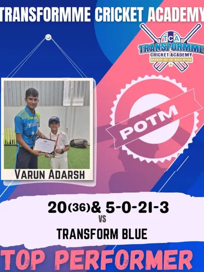 Varun Adarsh, a top performer in our summer camp development match with a great all-round display.