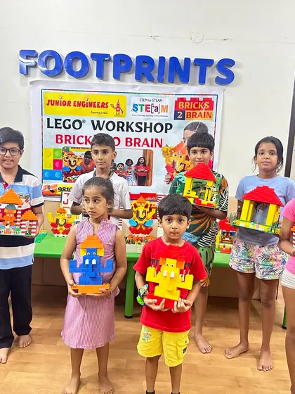 Another happy group from our LEGO Ganpati workshop at a partner school, Footprints. We collaborate with schools to bring our special events to more children.