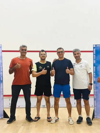 Our team, the Suri Fighters, after securing 3rd place at the Aavhan Fest at IIT Bombay. It was a great weekend of competitive squash and team spirit.