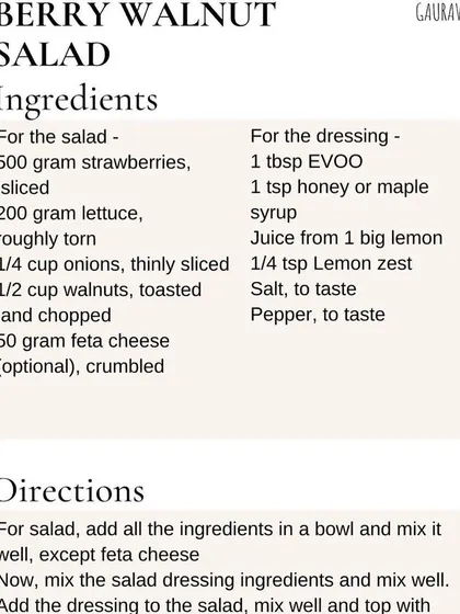 A simple and effective recipe for a Berry Walnut Salad to support brain health and concentration.