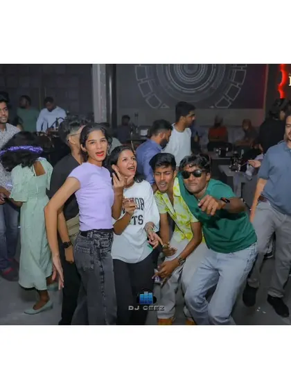 The crowd dancing and having a blast. I keep the energy flowing all night long.