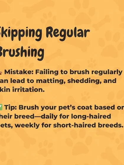 Skipping regular brushing can lead to matting, increased shedding, and skin irritation. A good rule of thumb is to brush long-haired pets daily and short-haired breeds weekly.