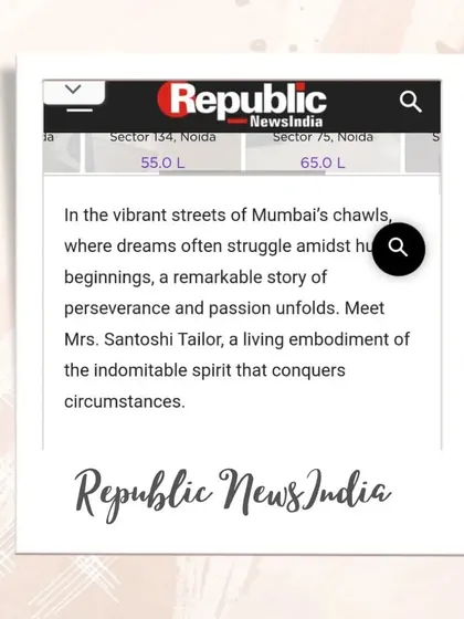 I was so honored to be featured by Republic News India. They shared my story of perseverance and passion, from my beginnings to building Kapda Tailor.