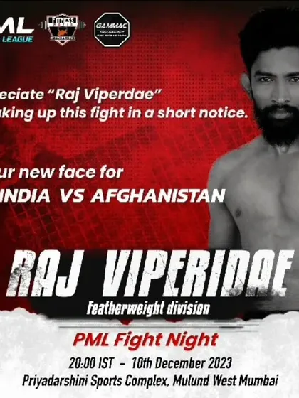 Another version of the poster for my India vs Afghanistan fight. Stepping in on short notice is part of the game.